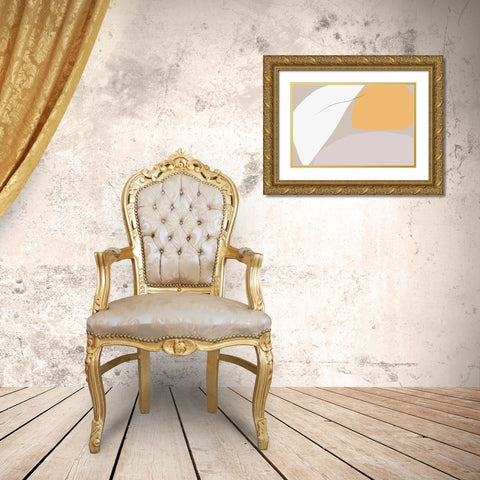 Abstractions No 4 Gold Ornate Wood Framed Art Print with Double Matting by uplusmestudio