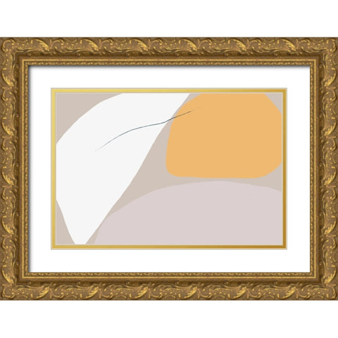 Abstractions No 4 Gold Ornate Wood Framed Art Print with Double Matting by uplusmestudio