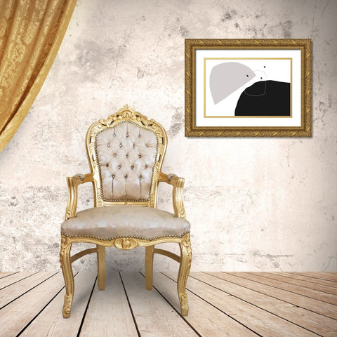 Soulmates Gold Ornate Wood Framed Art Print with Double Matting by uplusmestudio