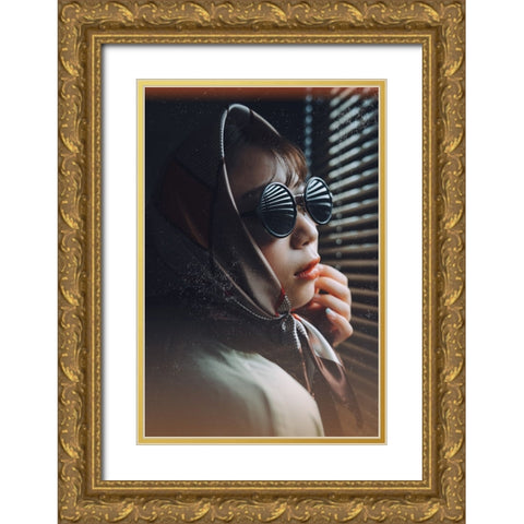 My Eyes Gold Ornate Wood Framed Art Print with Double Matting by H112O1
