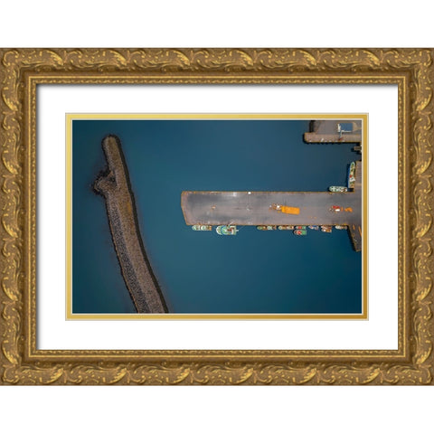 Port Gold Ornate Wood Framed Art Print with Double Matting by Kravanja, Jure