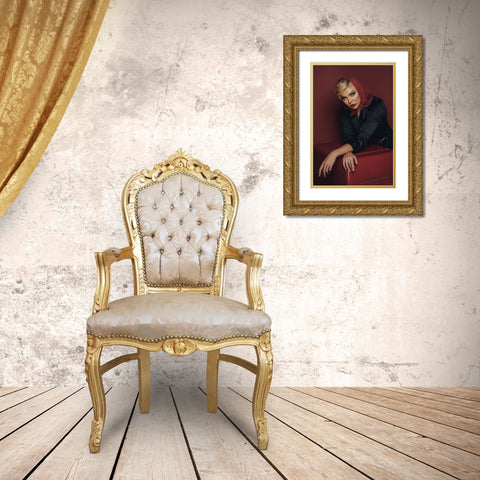 Red Scarf! Gold Ornate Wood Framed Art Print with Double Matting by Behzadi Boroujeni, Amir