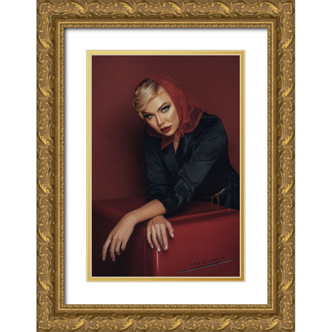 Red Scarf! Gold Ornate Wood Framed Art Print with Double Matting by Behzadi Boroujeni, Amir