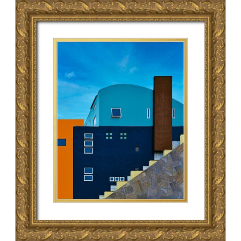 Architecture - Laurel Canyon Los Angeles California Gold Ornate Wood Framed Art Print with Double Matting by Orbach, Arnon