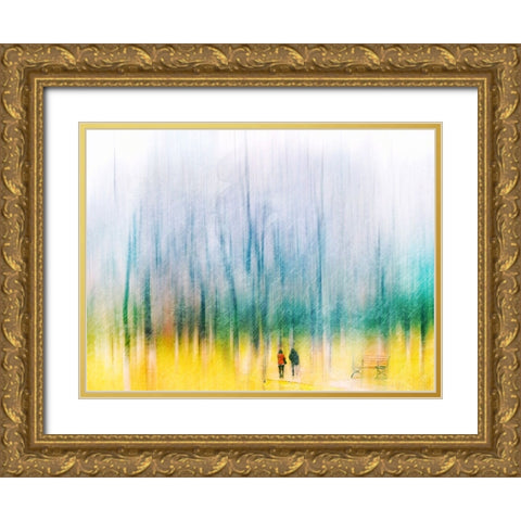 Accompany Gold Ornate Wood Framed Art Print with Double Matting by Lammakmak