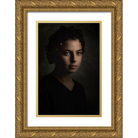 In Dim Light Gold Ornate Wood Framed Art Print with Double Matting by Kiral, Cicek