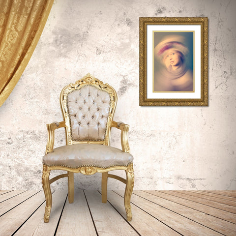 Swirl With Me Gold Ornate Wood Framed Art Print with Double Matting by Kiral, Cicek