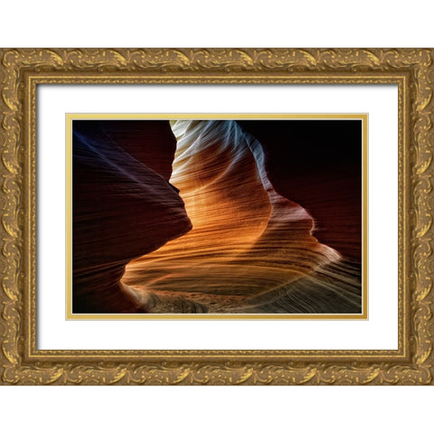 Lower Antelope Canyon Gold Ornate Wood Framed Art Print with Double Matting by Depaepe, Yvette