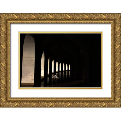 Pray For Allah Gold Ornate Wood Framed Art Print with Double Matting by Alam Khan, Rakibul