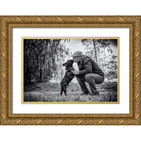 The Best Friend Gold Ornate Wood Framed Art Print with Double Matting by Rebro, Marcel