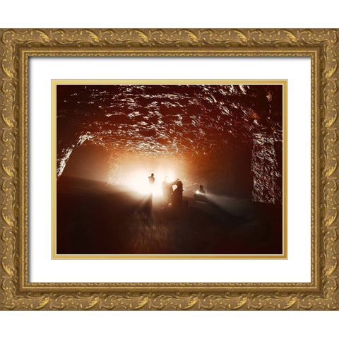 Deep Gold Ornate Wood Framed Art Print with Double Matting by Aurelian