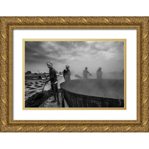Workers Gold Ornate Wood Framed Art Print with Double Matting by Biswas, Kuntal