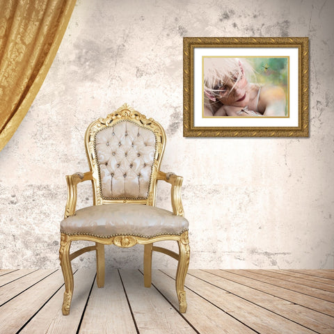 Sen Elfa... Gold Ornate Wood Framed Art Print with Double Matting by Calkosinska-Kajzer, Ewa