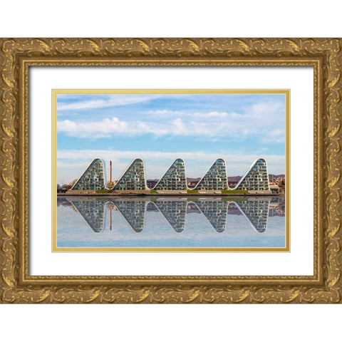 The Wave. Gold Ornate Wood Framed Art Print with Double Matting by Londal, Leif