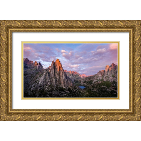 The First Light Gold Ornate Wood Framed Art Print with Double Matting by Yu Wu, Irene