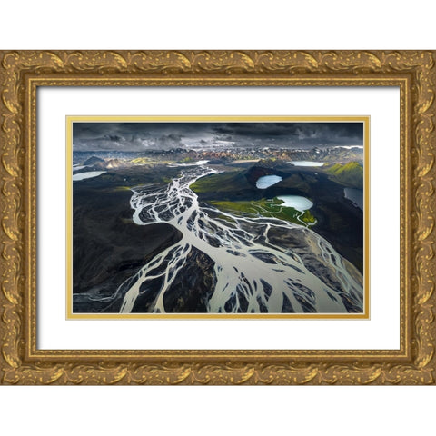 Glacier RIVer Gold Ornate Wood Framed Art Print with Double Matting by Nienartowicz, Karol