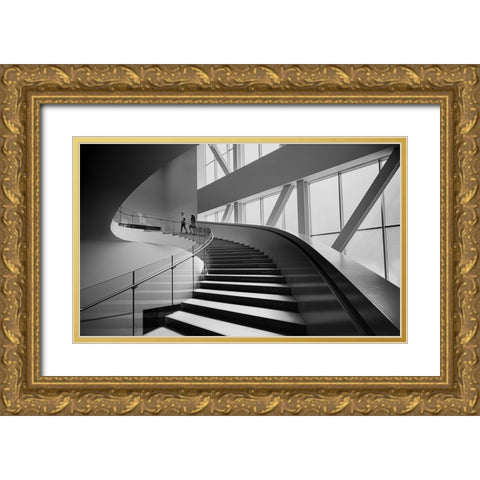 Quebec Art Museum Gold Ornate Wood Framed Art Print with Double Matting by Gu, Sheena