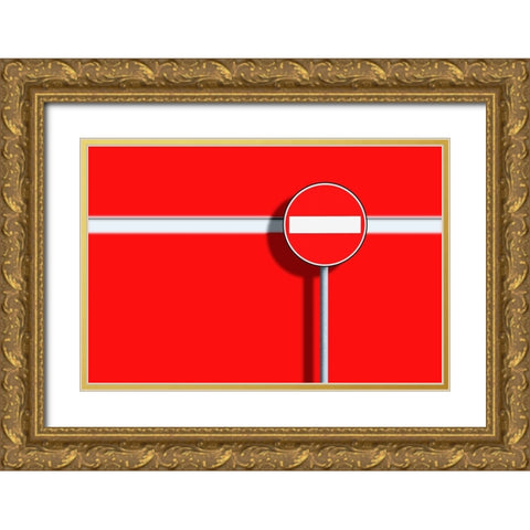 No Way Out Gold Ornate Wood Framed Art Print with Double Matting by Comari, Andrea