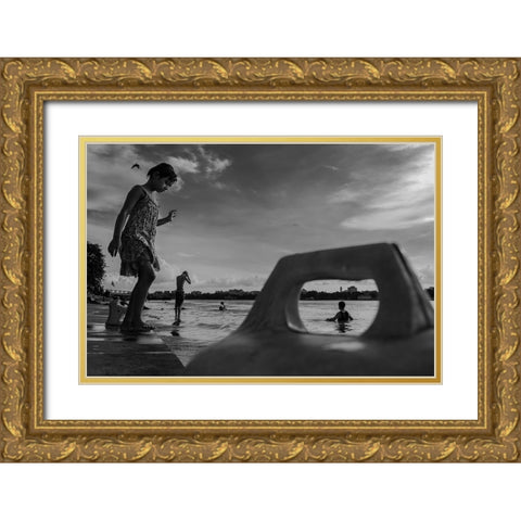 Street Stories Gold Ornate Wood Framed Art Print with Double Matting by Biswas, Kuntal