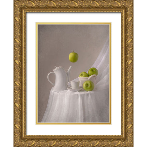 Magic Apples Gold Ornate Wood Framed Art Print with Double Matting by Perfoncio, Margareth