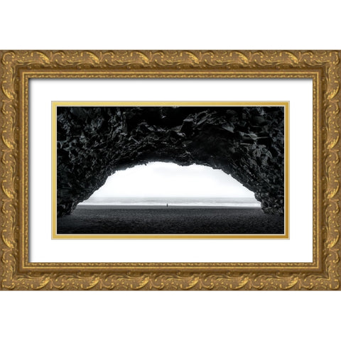 Black Lonely Gold Ornate Wood Framed Art Print with Double Matting by Zhen Yu, James