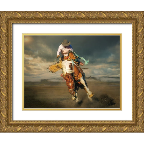 WhoaÂ€Â™S The Boss Gold Ornate Wood Framed Art Print with Double Matting by Ma, Frank