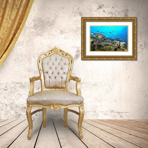 The Reef Gold Ornate Wood Framed Art Print with Double Matting by Melesan, Serge
