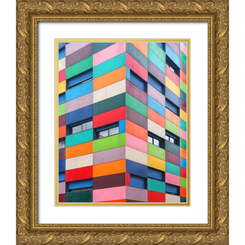 Color Palette Gold Ornate Wood Framed Art Print with Double Matting by Cedron, Mabel