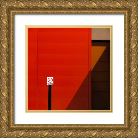 Urban Abstract Gold Ornate Wood Framed Art Print with Double Matting by Schuster, Inge