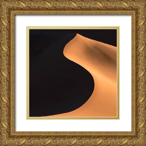 Curve Gold Ornate Wood Framed Art Print with Double Matting by Ji, Shirley