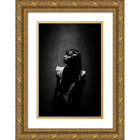 She Is Illuminated Gold Ornate Wood Framed Art Print with Double Matting by Yuimei