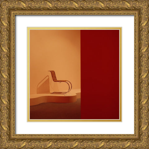 Geometry Gold Ornate Wood Framed Art Print with Double Matting by Guan, Xiaopeng