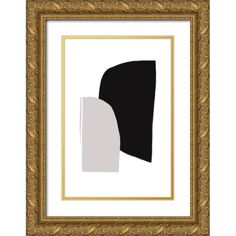 Abstractions No 5 Gold Ornate Wood Framed Art Print with Double Matting by uplusmestudio