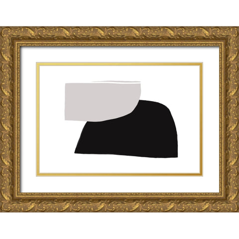 Abstractions No 5 Gold Ornate Wood Framed Art Print with Double Matting by uplusmestudio