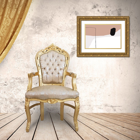 You a happiness Gold Ornate Wood Framed Art Print with Double Matting by uplusmestudio