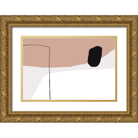 You a happiness Gold Ornate Wood Framed Art Print with Double Matting by uplusmestudio