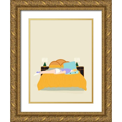 Digital Nomad Gold Ornate Wood Framed Art Print with Double Matting by de Jai, Jota