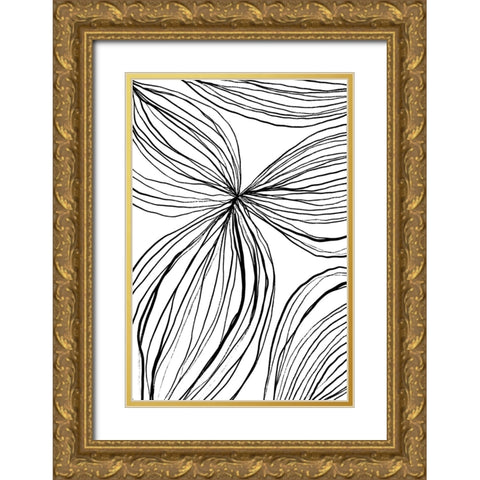 Flowerina 1 Gold Ornate Wood Framed Art Print with Double Matting by uplusmestudio