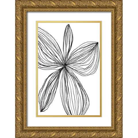 Flowerina 4 Gold Ornate Wood Framed Art Print with Double Matting by uplusmestudio