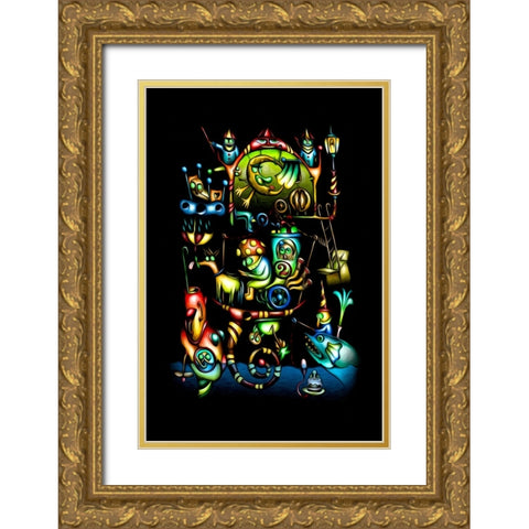 A mushroom cabbie-at sea - No. 3 Gold Ornate Wood Framed Art Print with Double Matting by Kulik, Rafal