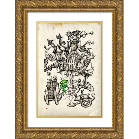 A gray mushroom cabbie No. 2 Gold Ornate Wood Framed Art Print with Double Matting by Kulik, Rafal
