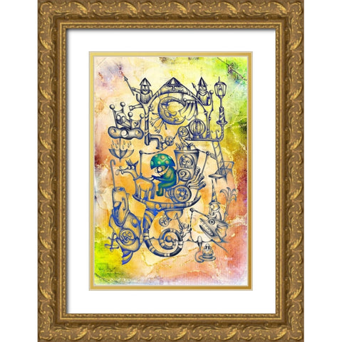 A gray mushroom cabbie No. 3 Gold Ornate Wood Framed Art Print with Double Matting by Kulik, Rafal