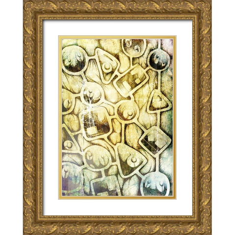 Wall of secrets Gold Ornate Wood Framed Art Print with Double Matting by Kulik, Rafal