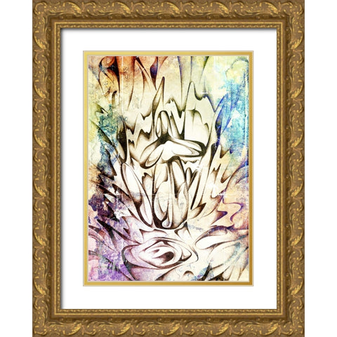 The blow flower art Gold Ornate Wood Framed Art Print with Double Matting by Kulik, Rafal