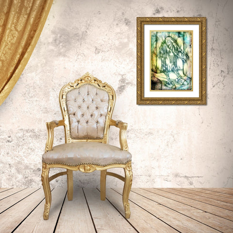 Tup tac machinery art Gold Ornate Wood Framed Art Print with Double Matting by Kulik, Rafal
