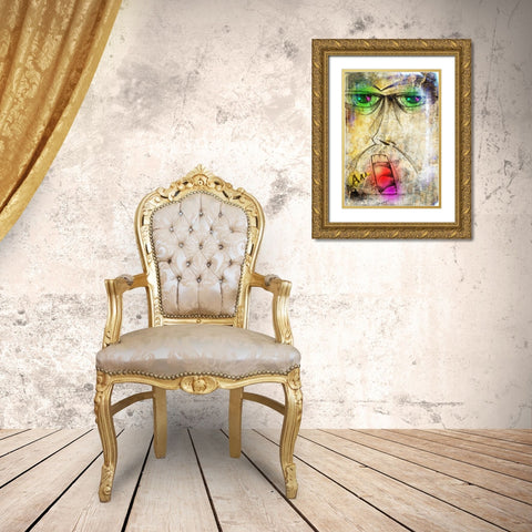 The scream art Gold Ornate Wood Framed Art Print with Double Matting by Kulik, Rafal