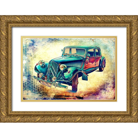 Vintage car 5 Gold Ornate Wood Framed Art Print with Double Matting by Kulik, Rafal