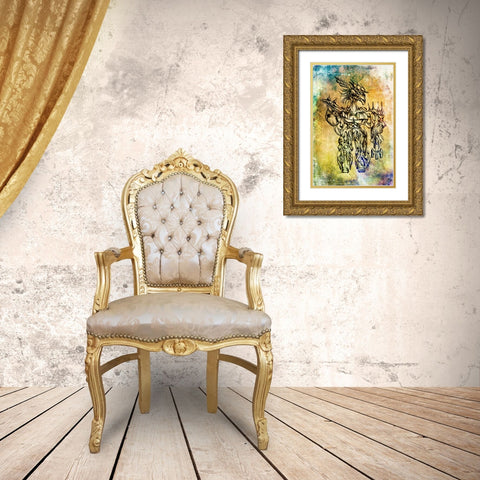 It was not me cyborg Gold Ornate Wood Framed Art Print with Double Matting by Kulik, Rafal