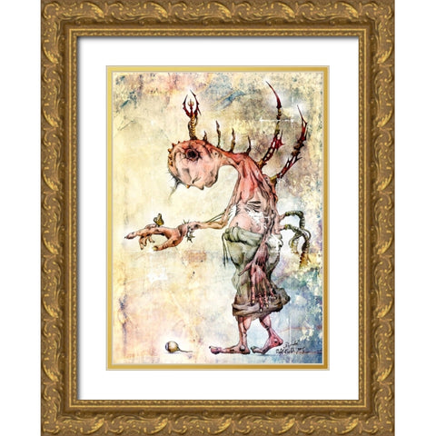 Dont look there - fantasy Gold Ornate Wood Framed Art Print with Double Matting by Kulik, Rafal