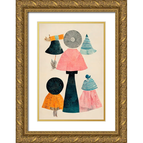 Giant Mushroom Gold Ornate Wood Framed Art Print with Double Matting by Treechild